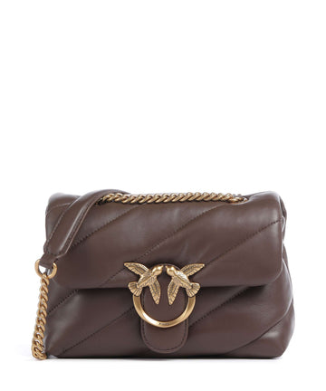 Pinko Love Puff Mini Skuldertaske marrone castano/antique gold