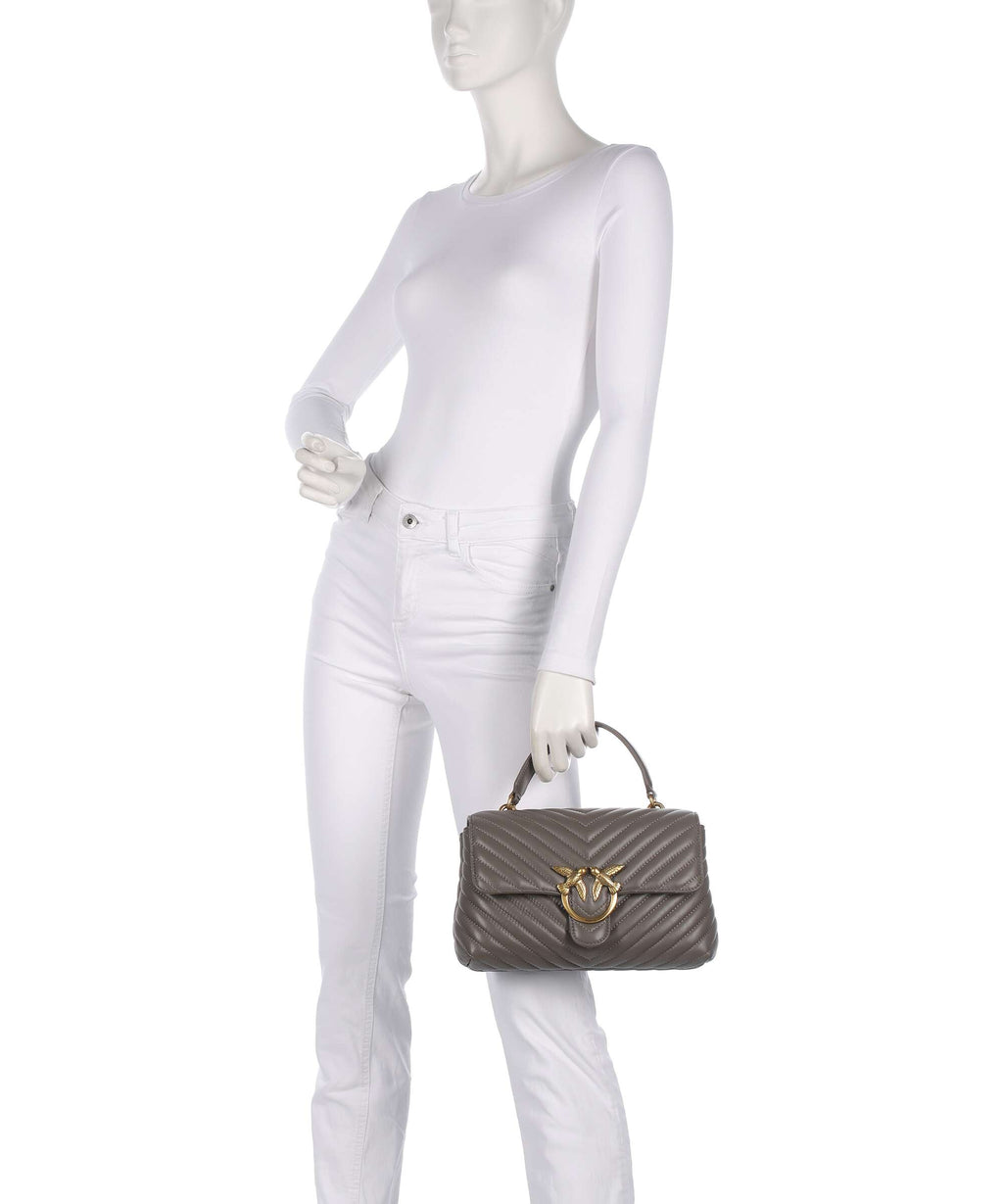 Pinko Love Lady Puff Classic Handbag grigio asfalto/antique gold