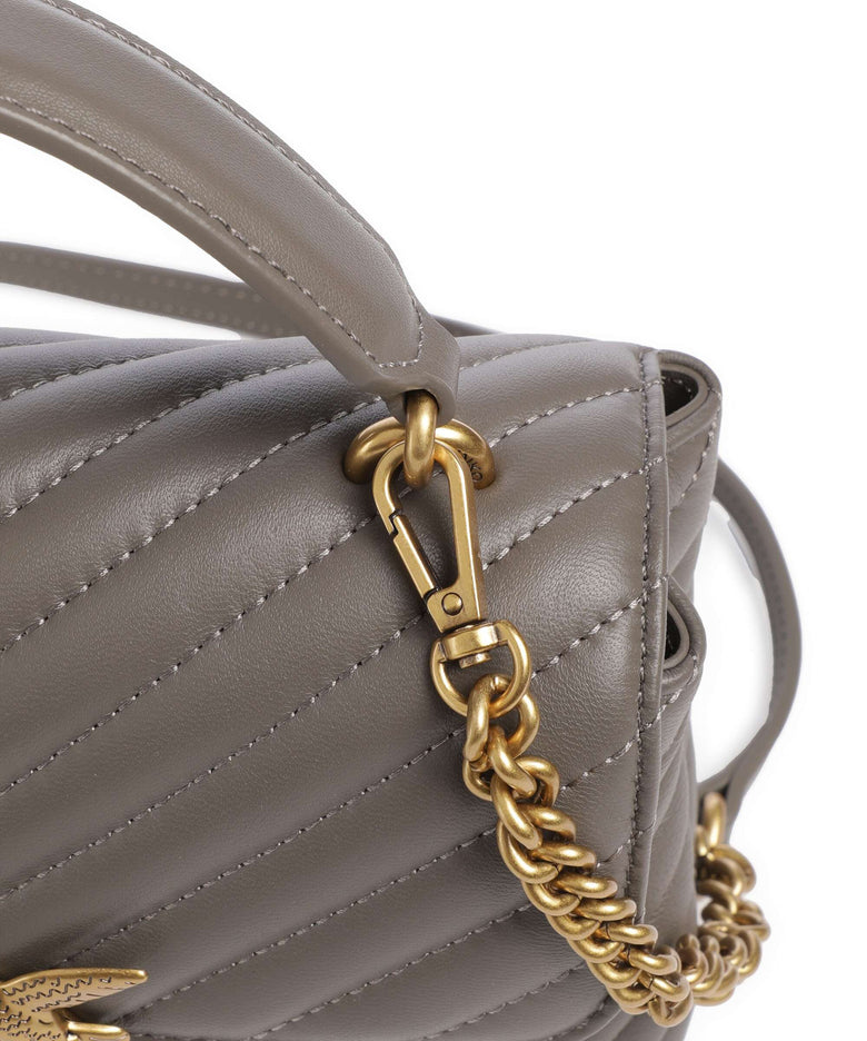 Pinko Love Lady Puff Mini Handbag grigio asfalto/antique gold