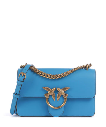 Pinko Love One Mini Skuldertaske azzurro dresda/antique gold