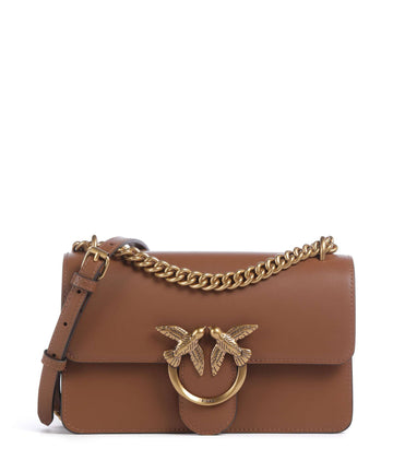 Pinko Love One Mini Skuldertaske marrone/leone/antique gold