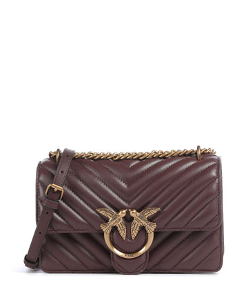Pinko Love One Mini Skuldertaske cioccolato amaro/antique gold