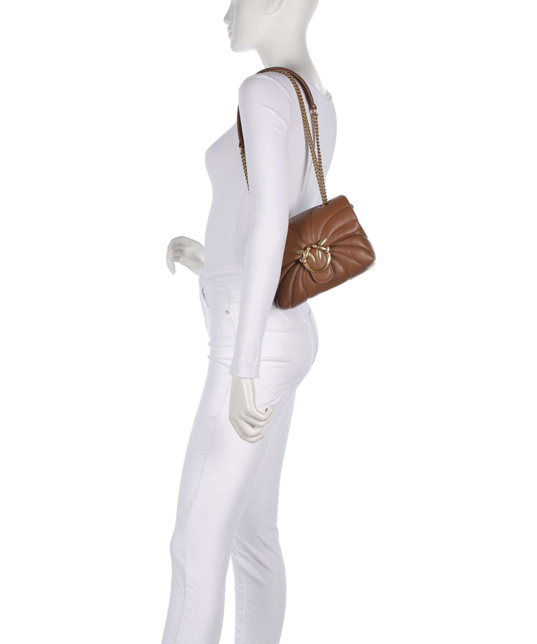 Pinko Love Puff Mini Shoulder bag marrone/leone/antique gold