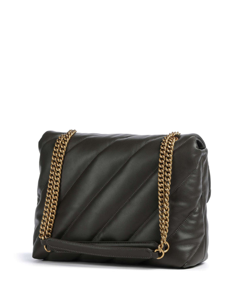 Pinko Love Puff Big Shoulder bag verde fango/antique gold