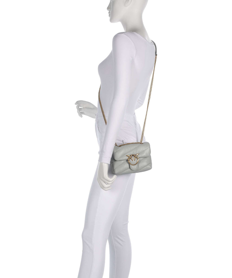 Pinko Love Puff Baby Shoulder bag grigio perla/antique gold