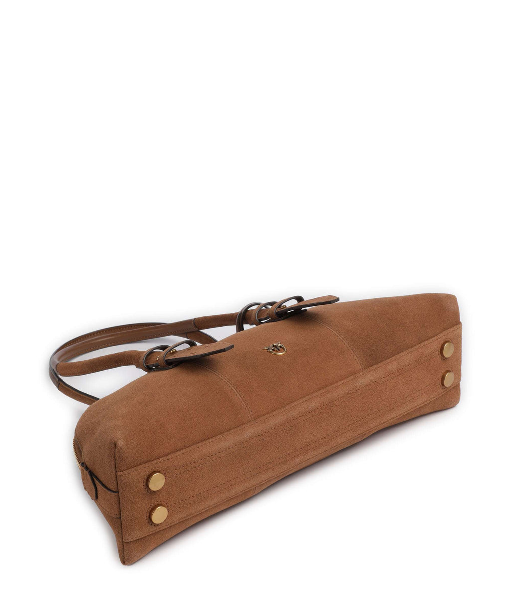 Pinko Bowling Horizontal Big Shoulder bag marrone/leone/antique gold