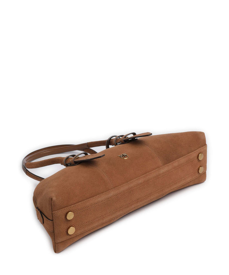 Pinko Bowling Horizontal Big Shoulder bag marrone/leone/antique gold