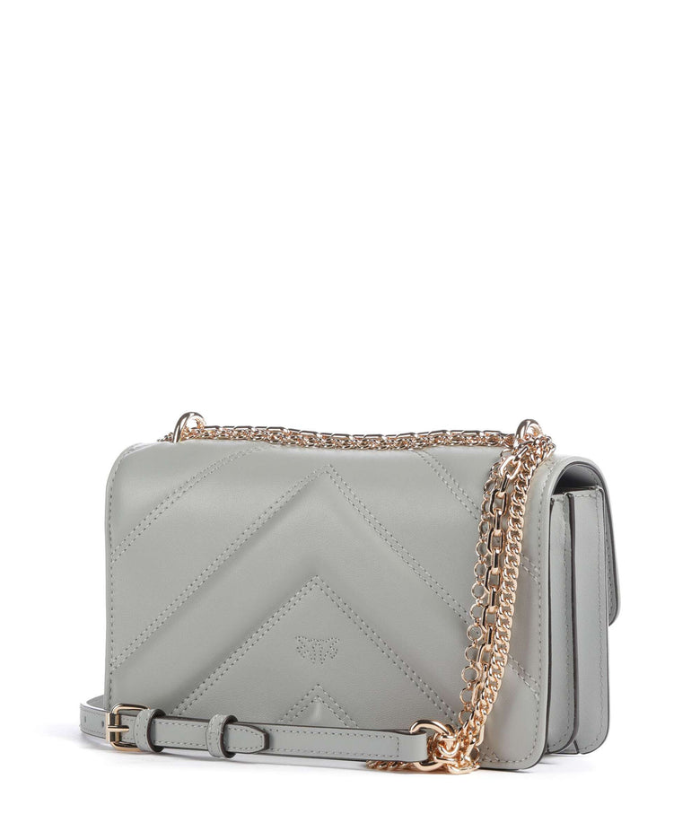 Pinko Love One Mini Crossbody bag grigio perla/gold mordore
