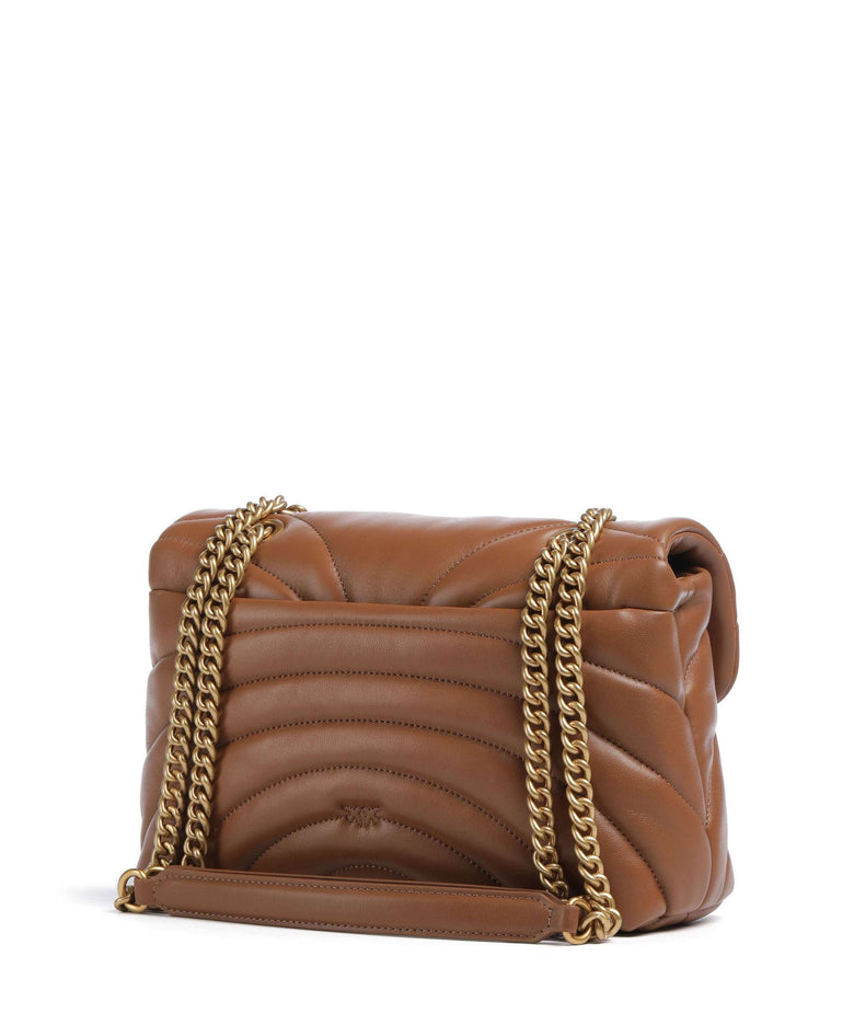 Pinko Love Puff Classic Shoulder bag marrone/leone/antique gold