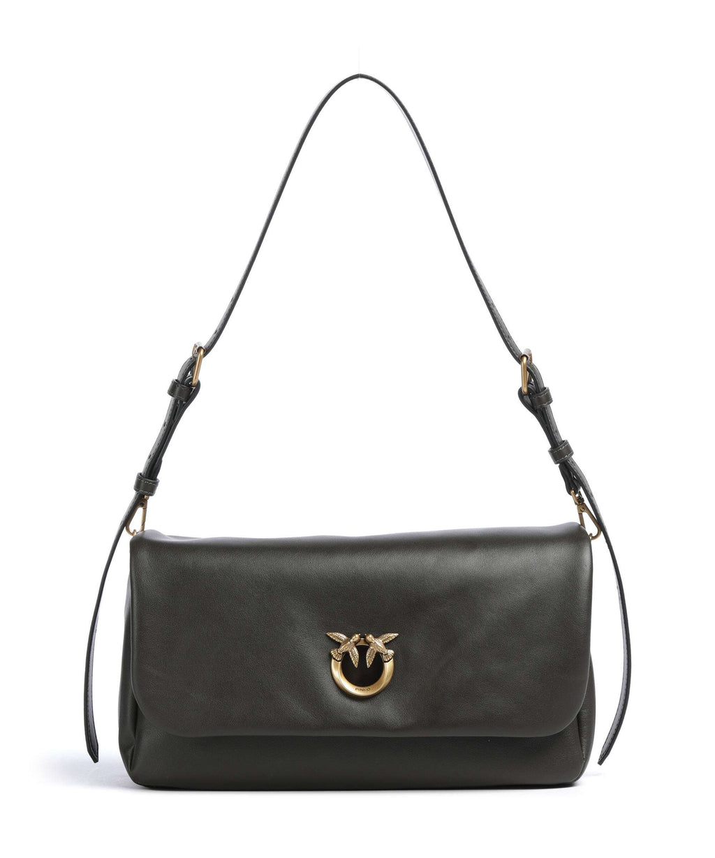 Pinko Click Soft Horizontal Shoulder bag verde fango/antique gold