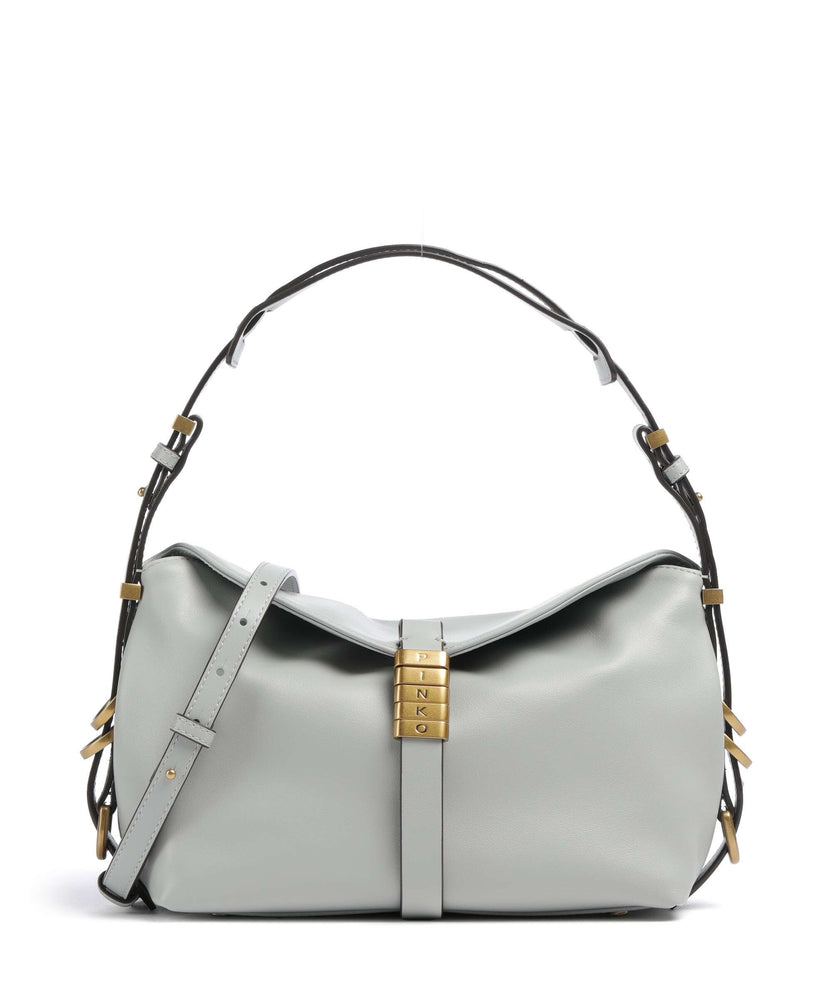 Pinko Saddle Horizontal Mini Shoulder bag grigio perla/antique gold