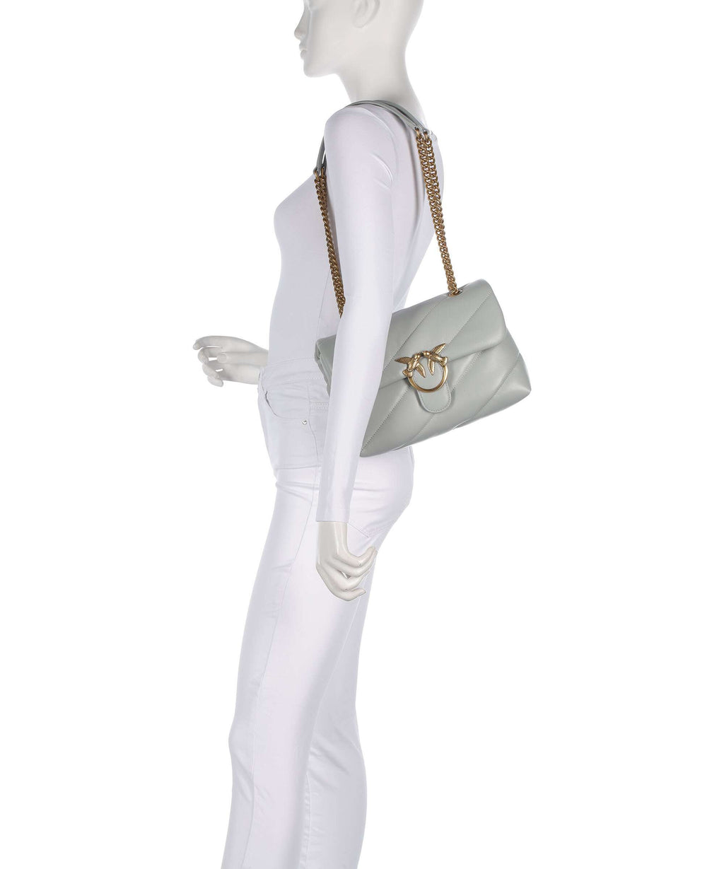 Pinko Love Puff Classic Shoulder bag grigio perla/antique gold