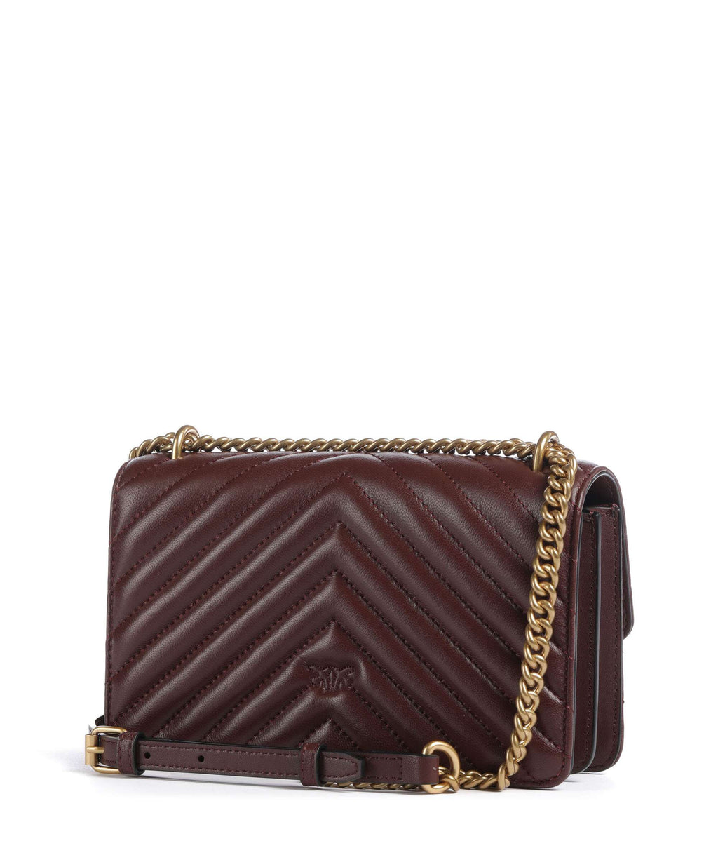 Pinko Love One Mini Shoulder bag burgundy wine/antique gold