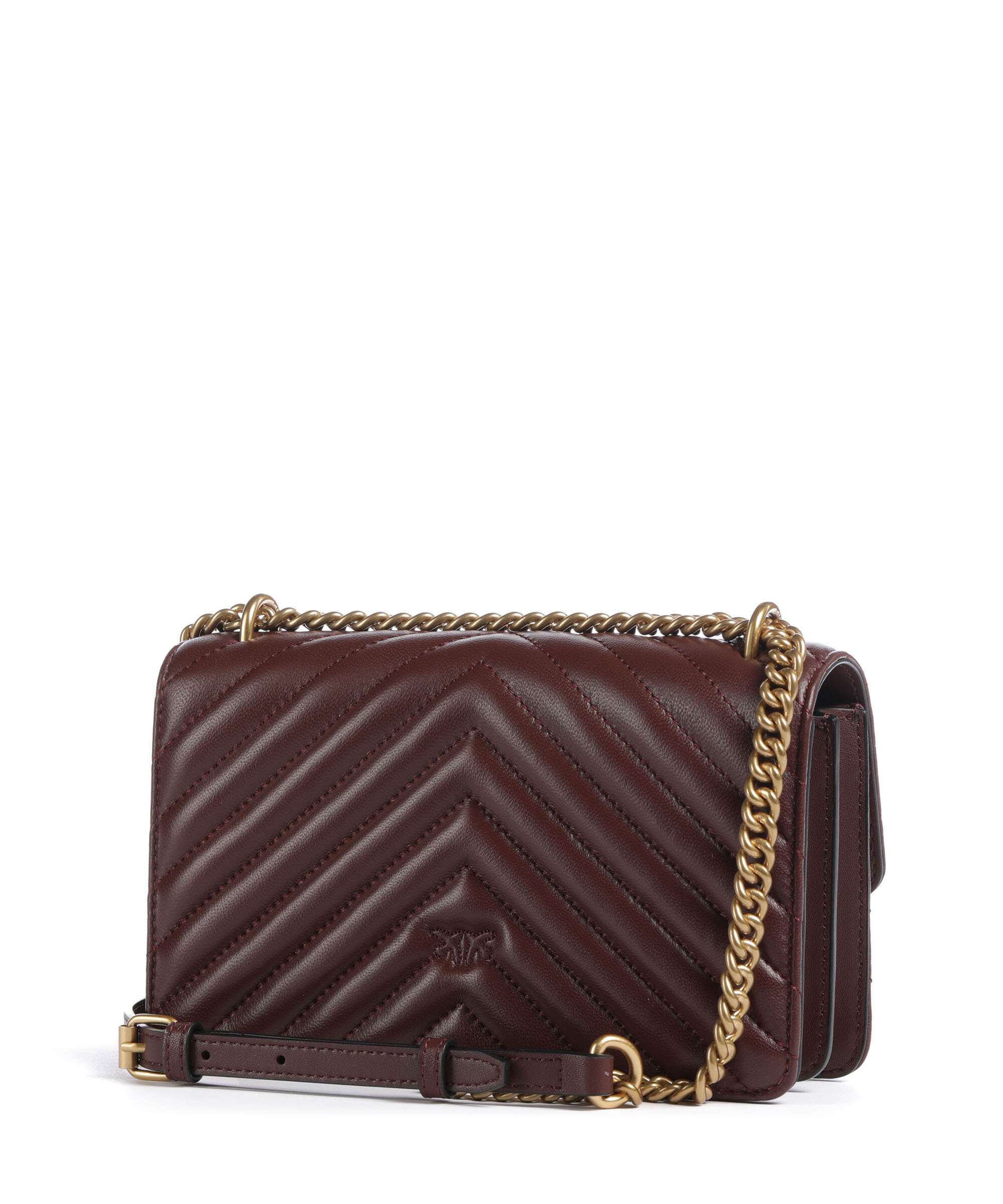 Pinko Love One Mini Shoulder bag burgundy wine/antique gold