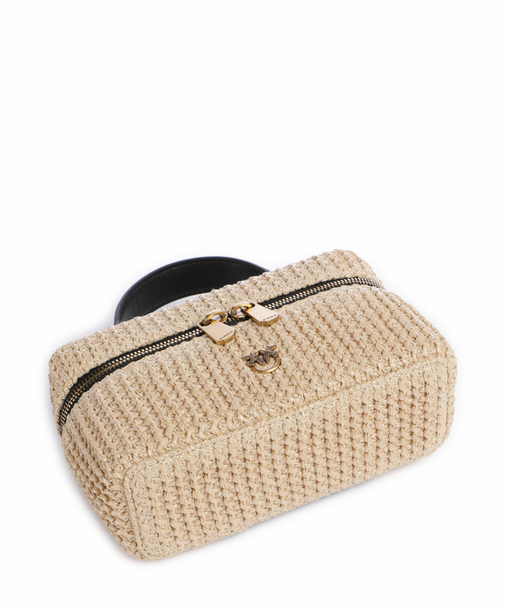 Pinko Vanity Soft Mini Crossbody bag rafia/nero/antique gold
