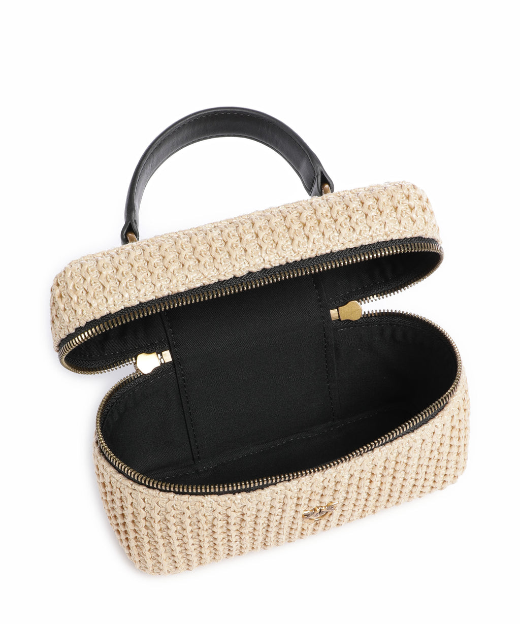Pinko Vanity Soft Mini Crossbody bag rafia/nero/antique gold