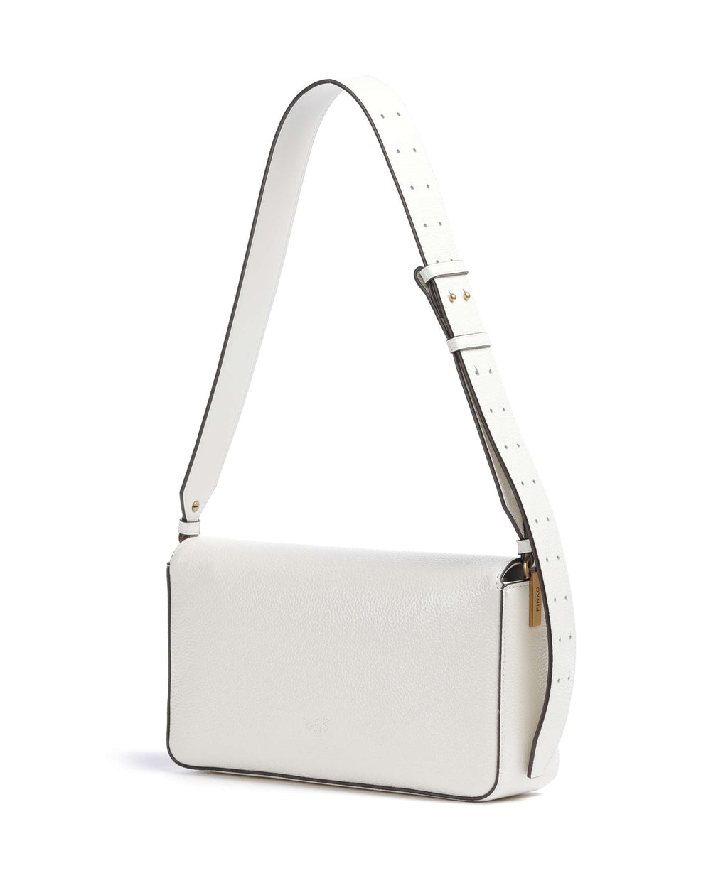 Pinko Love One Classic Slouchy Shoulder bag bianco nembo/antique gold