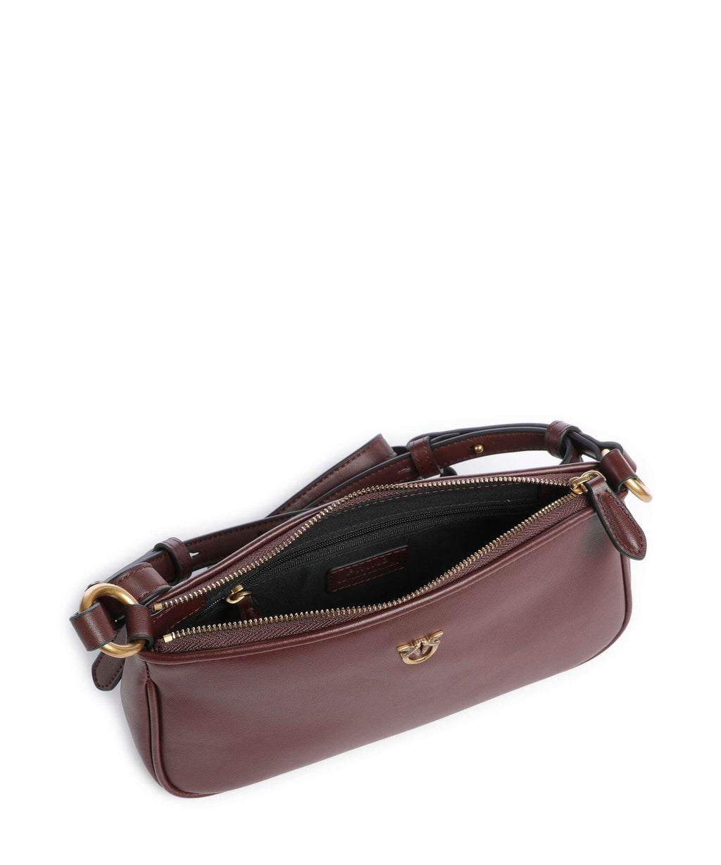 Pinko Half Moon Mini Crossbody bag burgundy wine/antique gold