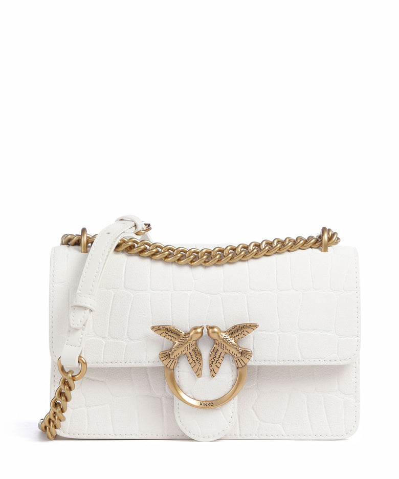 Pinko Love One Mini Shoulder bag bianco nembo/antique gold