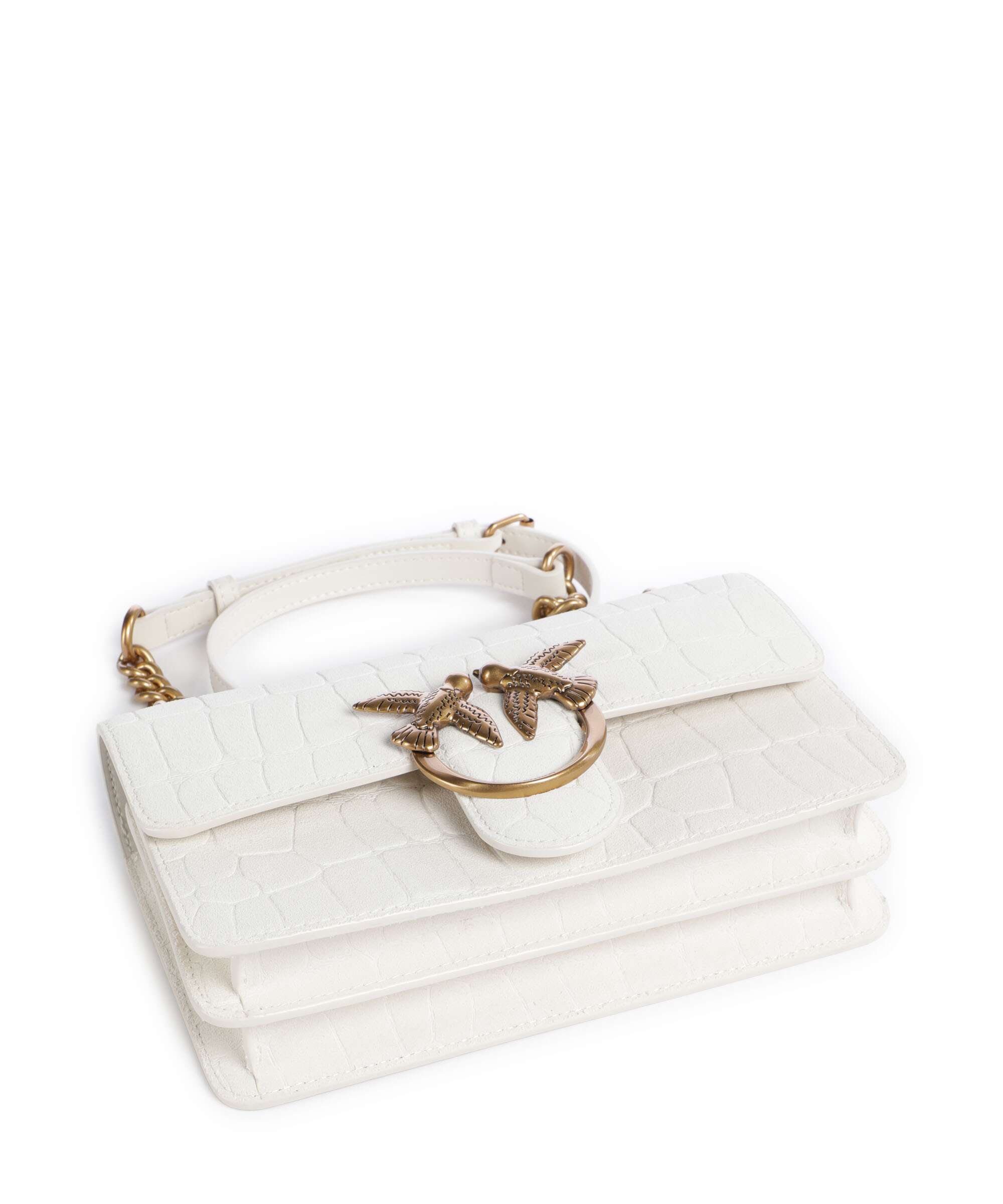 Pinko Love One Mini Shoulder bag bianco nembo/antique gold
