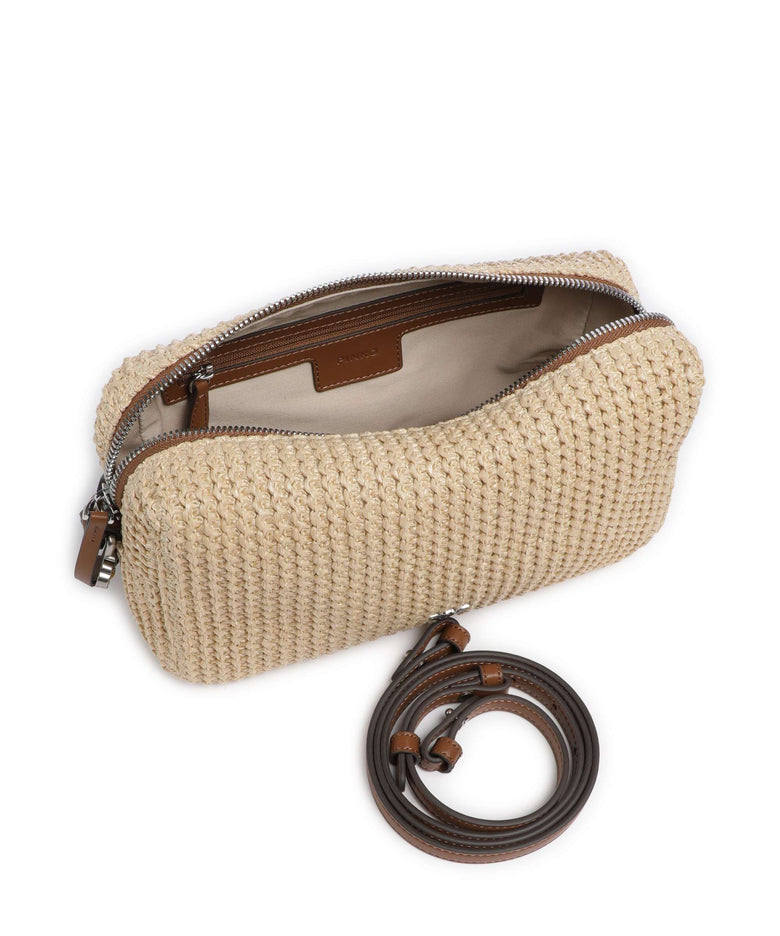 Pinko Shoulder bag paglia/cuoio/old silver