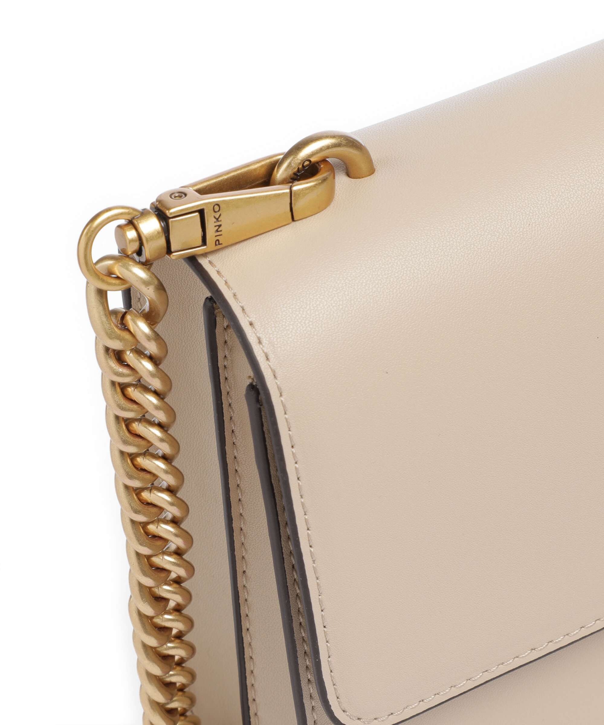 Pinko Love One Classic New Buckle Crossbody bag beige/grigio fumo/antique gold