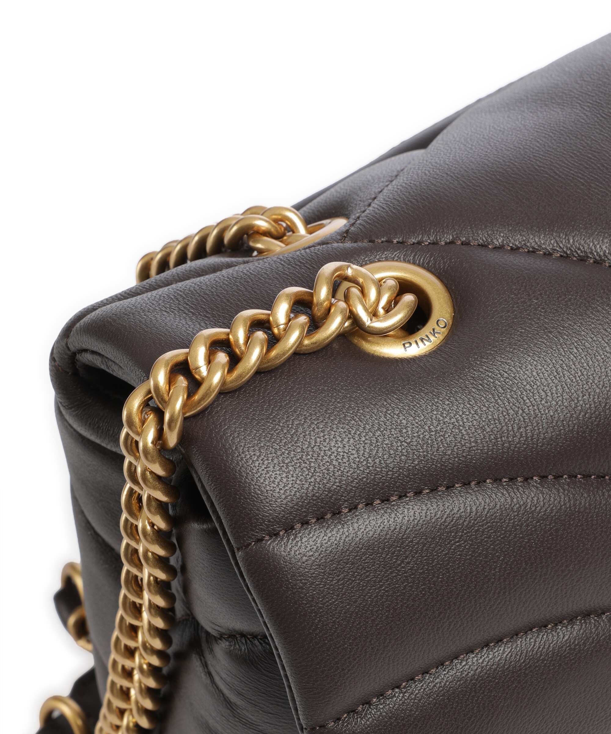 Pinko Love Puff Classic Shoulder bag marrone marasca/antique gold
