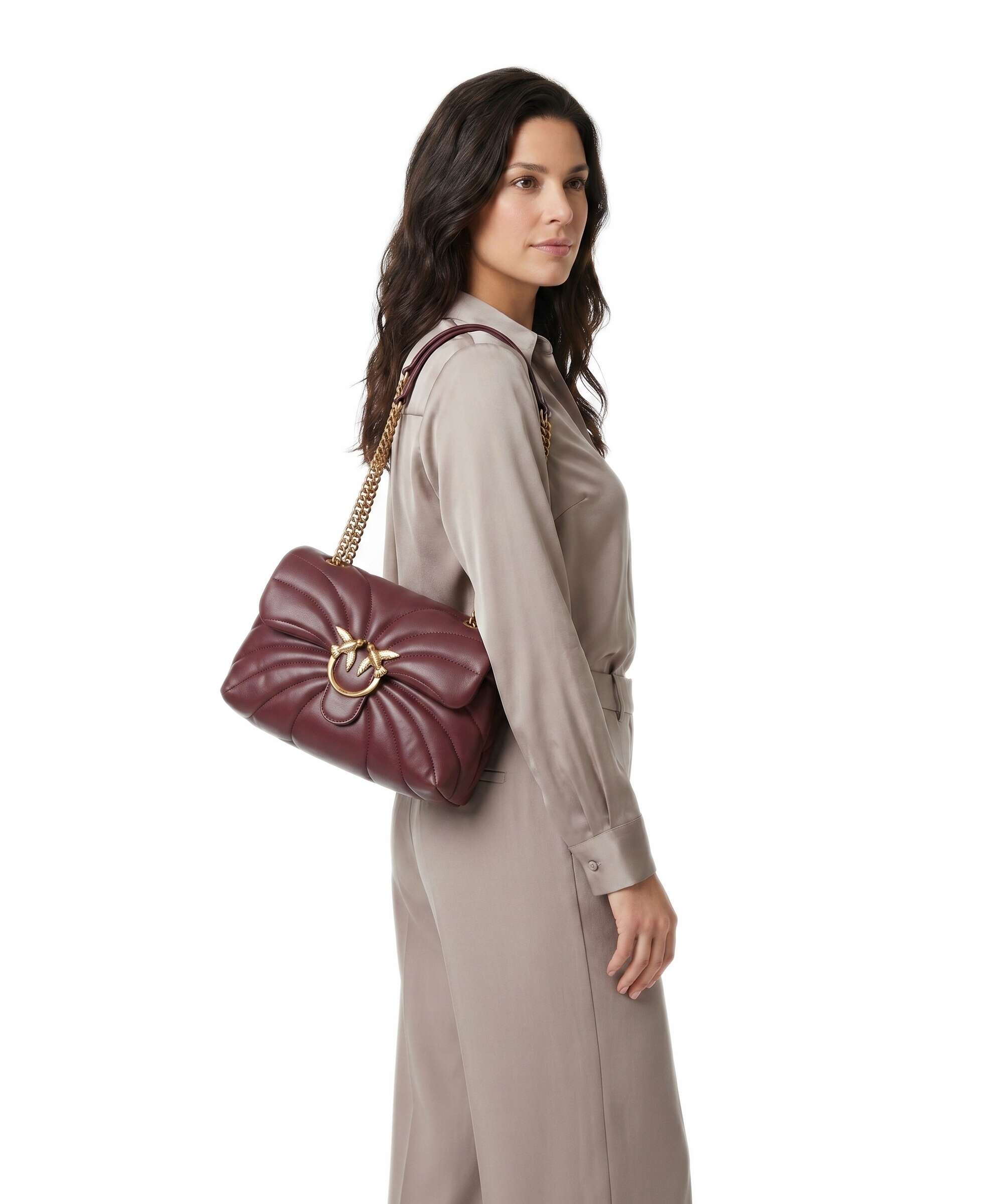 Pinko Love Puff Classic Shoulder bag ribes intenso/antique gold