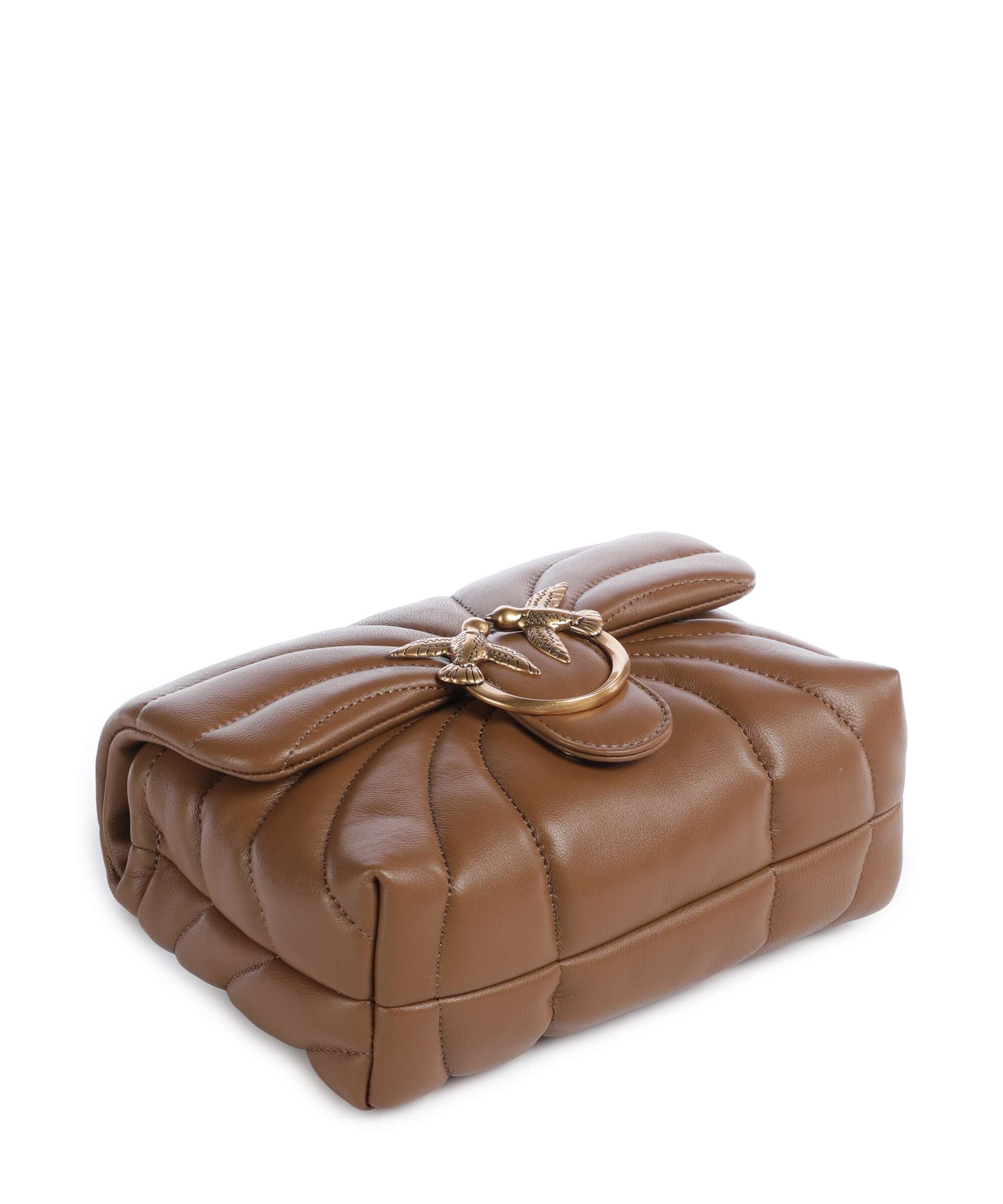 Pinko Love Puff Mini Shoulder bag marrone cognac/antique gold