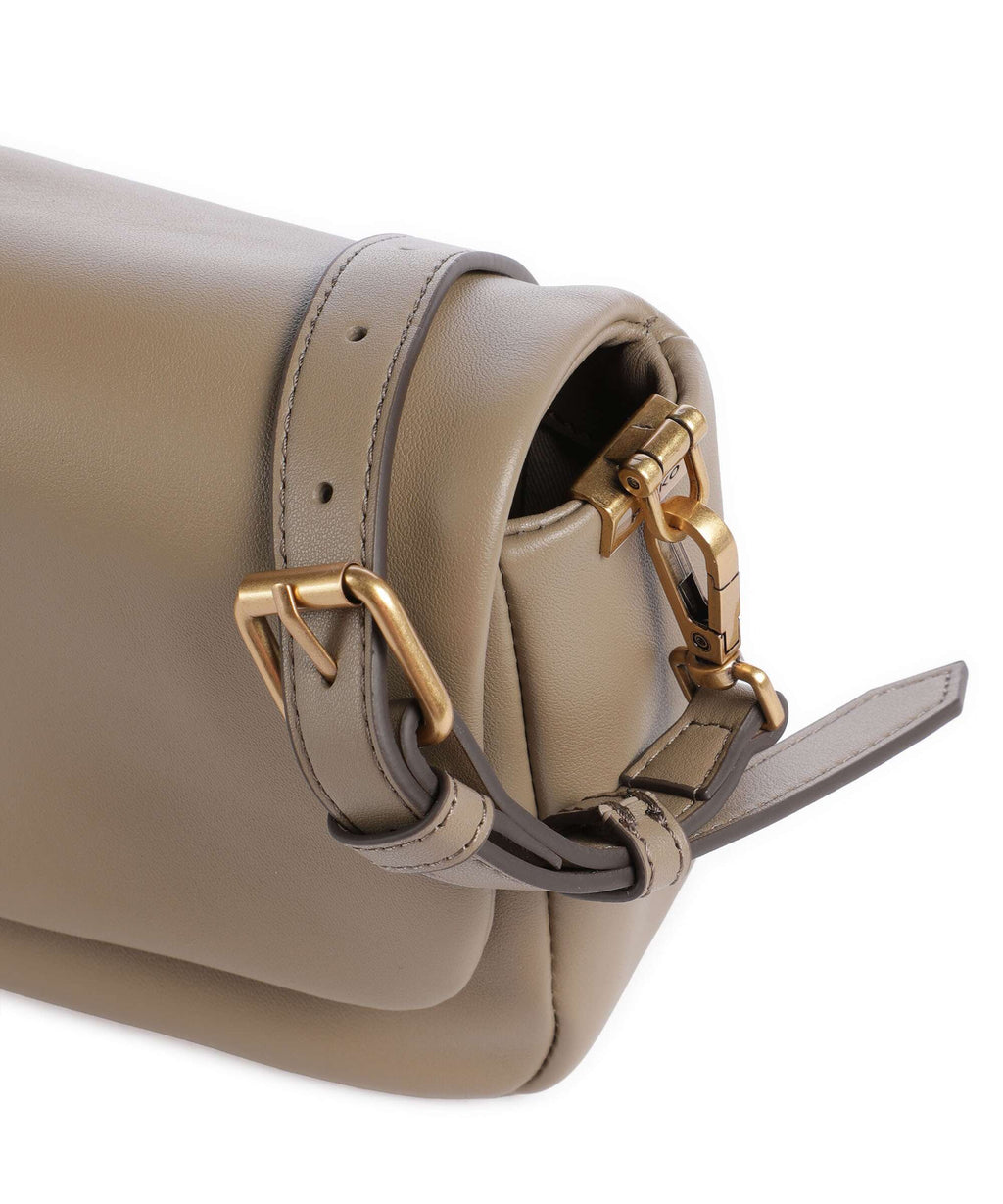 Pinko Click Soft Horizontal Mini Crossbody bag grigio talpa/antique gold