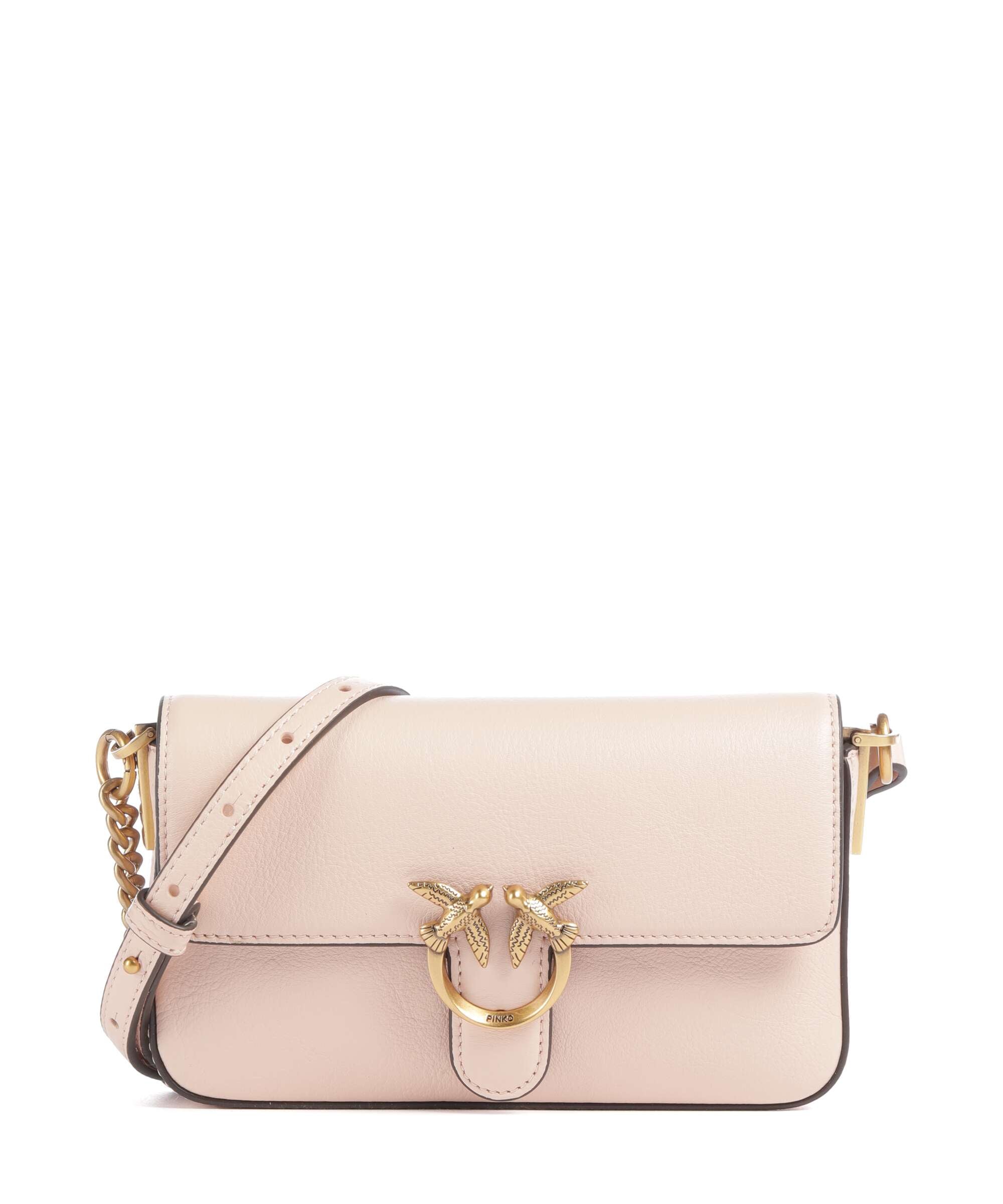Pinko Love One Baby Slouchy Crossbody bag rosa cammeo/antique gold