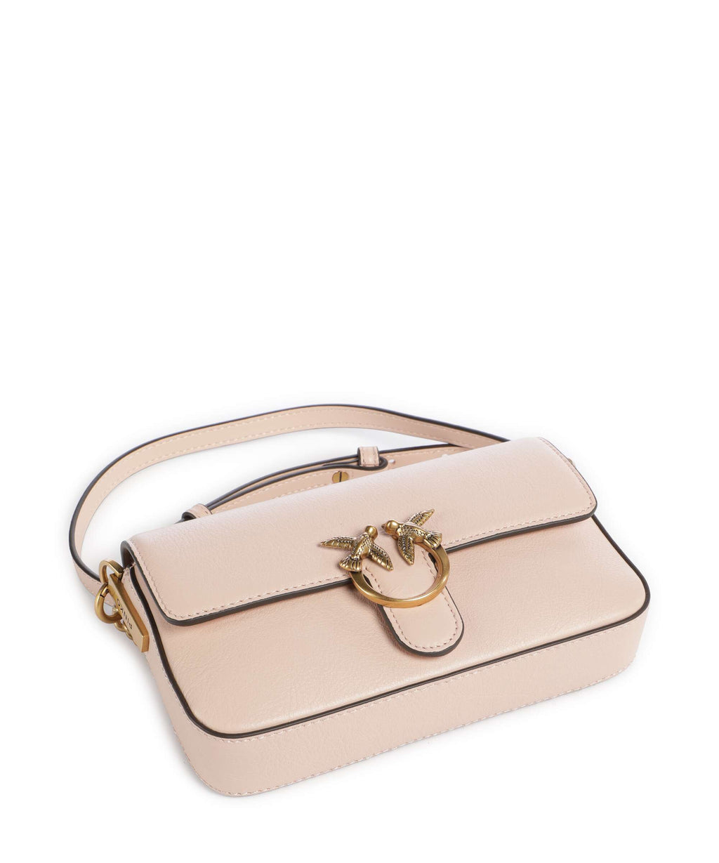 Pinko Love One Baby Slouchy Crossbody bag rosa cammeo/antique gold