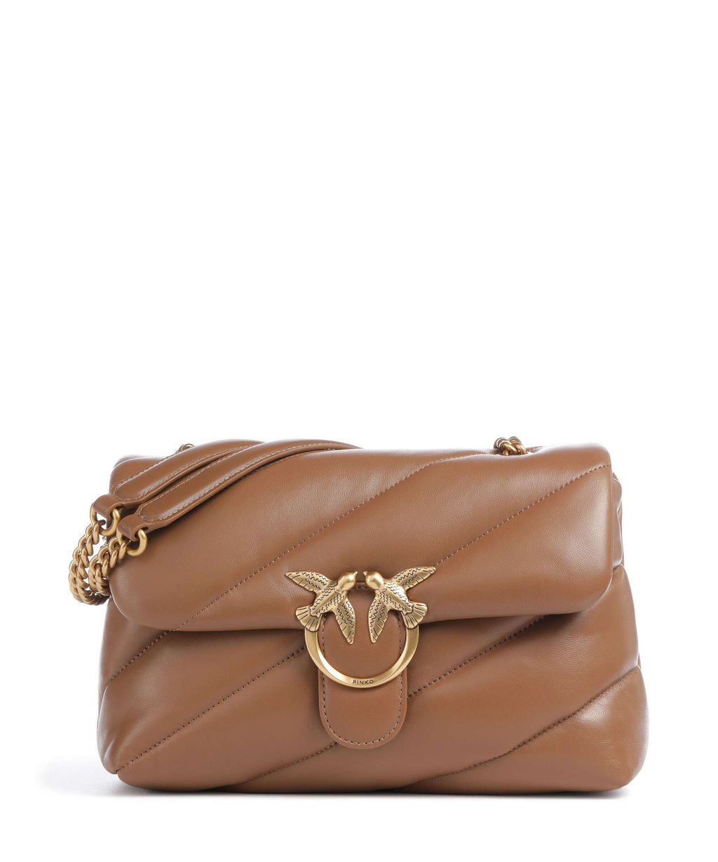 Pinko Love Puff Classic Shoulder bag marrone cognac/antique gold