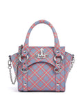 Vivienne Westwood Betty Saffiano Printed Mini Crossbody bag blue/orange tartan