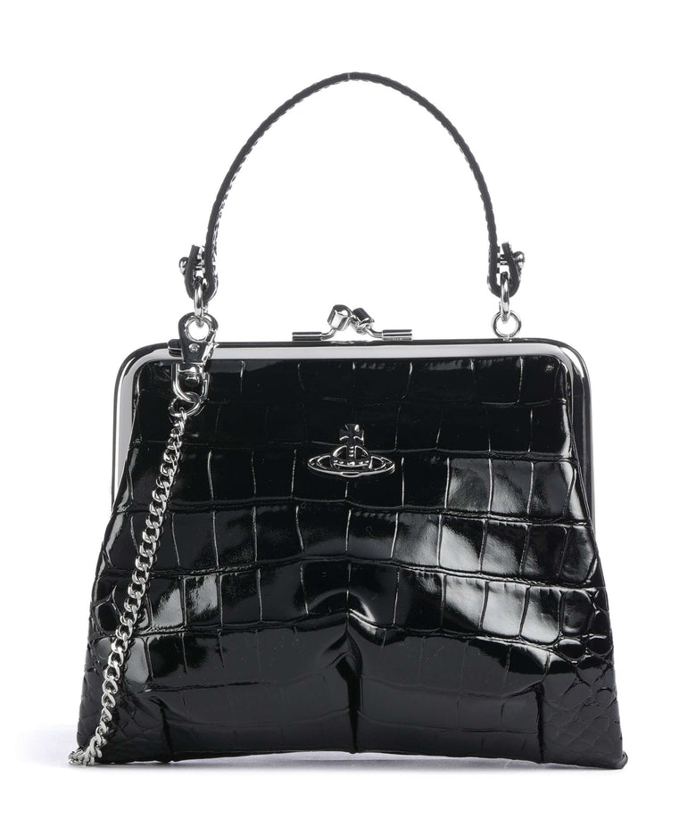 Vivienne Westwood Granny Frame Embossed Croc Crossbody bag black