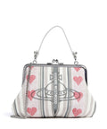 Vivienne Westwood Granny Frame Linen Hearts Stripes Crossbody bag multicolour 