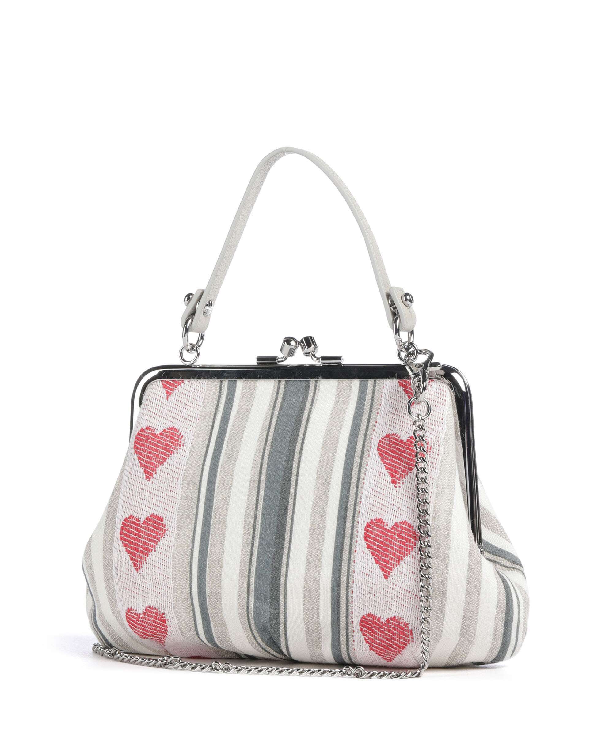 Vivienne Westwood Granny Frame Linen Hearts Stripes Crossbody bag multicolour 
