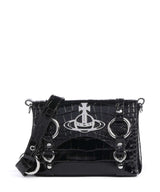 Vivienne Westwood Kim Embossed Croc Crossover taske black