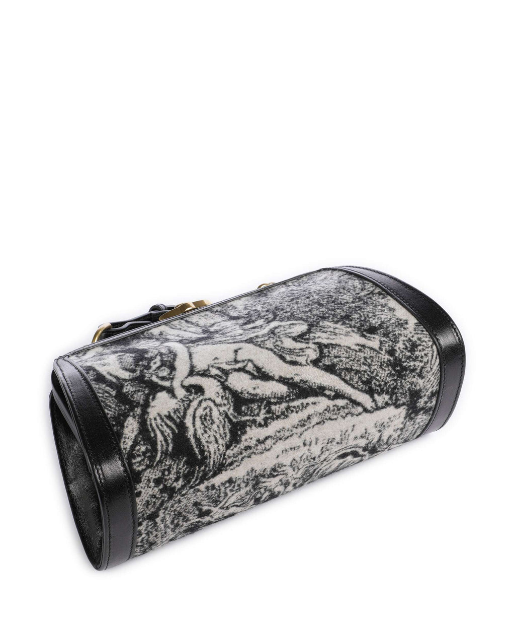 Vivienne Westwood Ascot Frame Venus Wool Jacquard Crossbody bag cream/black
