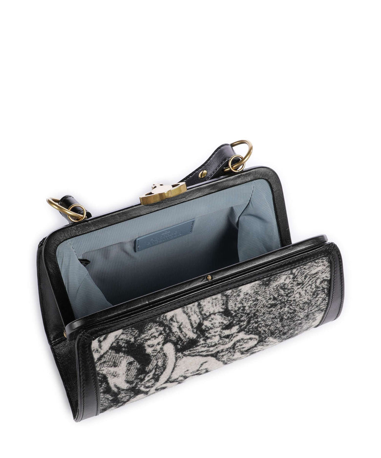 Vivienne Westwood Ascot Frame Venus Wool Jacquard Crossbody bag cream/black