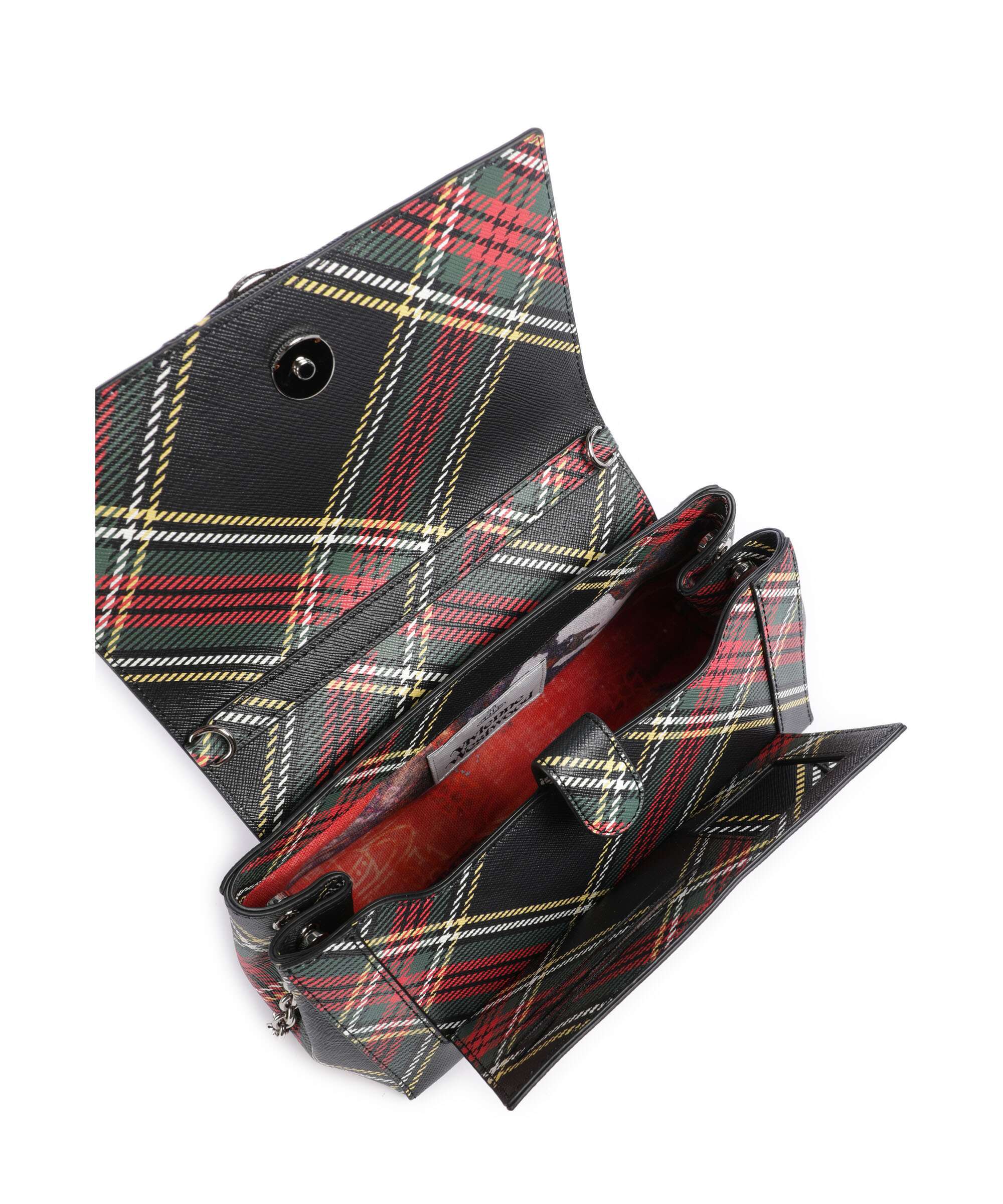 Vivienne Westwood Hazel Saffiano Printed Medium Shoulder bag chelsea tartan