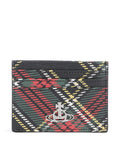 Vivienne Westwood Saffiano Printed Credit card holder chelsea tartan