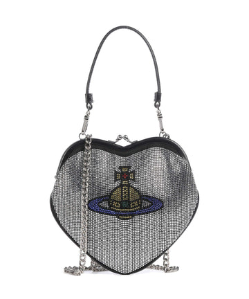Vivienne Westwood Belle Heart Frame Diamante Crossover taske silver