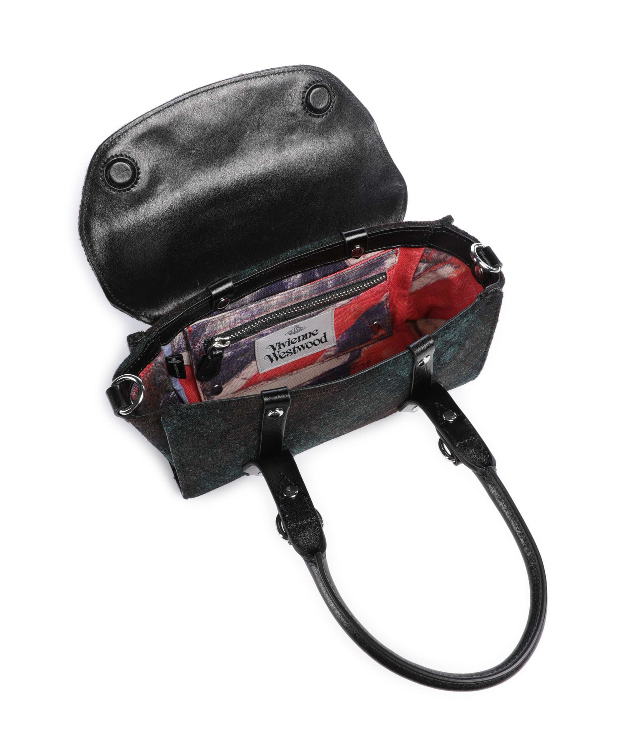 Vivienne Westwood Bettina Harris Tweed Check Mini Handbag dark check