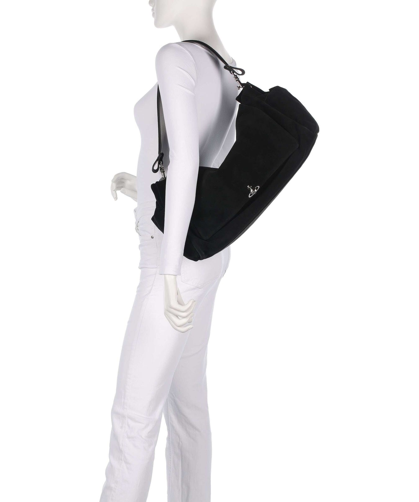 Vivienne Westwood Hazel Suede XL Hobo bag black