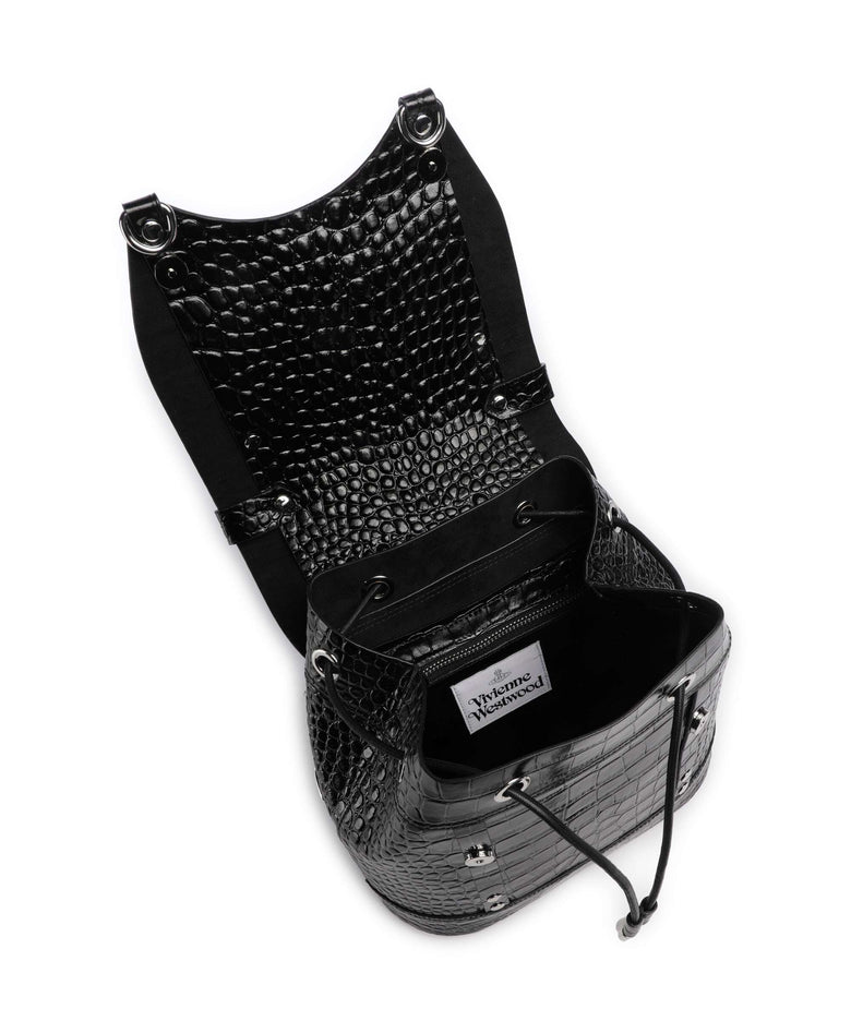 Vivienne Westwood Max Embossed Croc Small Backpack black