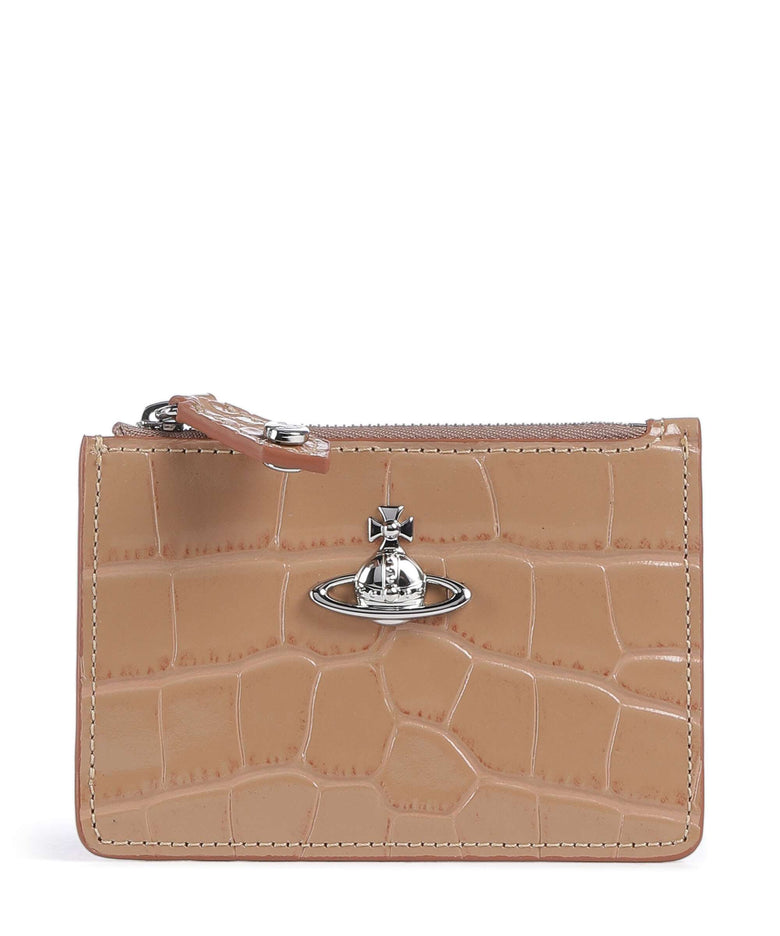 Vivienne Westwood Embossed Croc Slim Credit card holder dusty pink