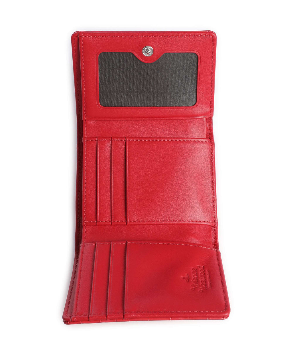 Vivienne Westwood Frame Embossed Croc Small Wallet coral