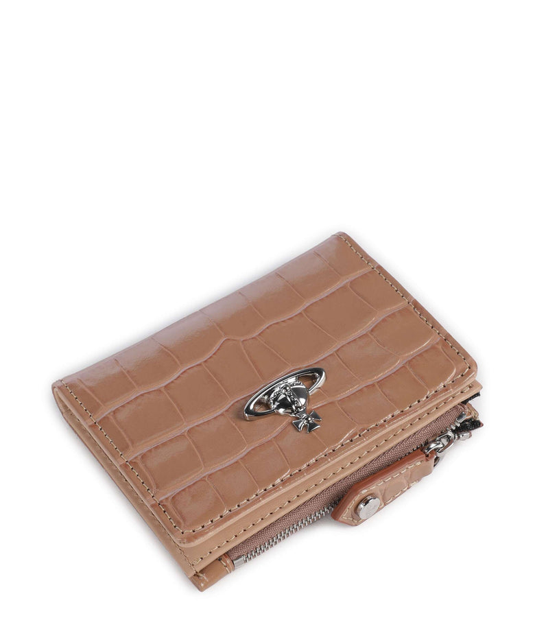 Vivienne Westwood Embossed Croc Slim Credit card holder dusty pink