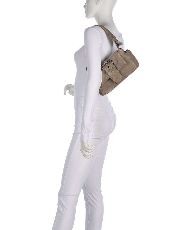 Vivienne Westwood Hazel Suede Treasure Shoulder bag stone